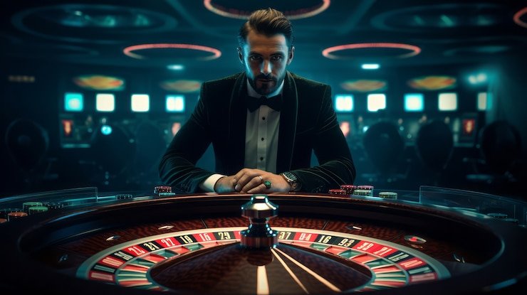 Antarmuka permainan live roulette dengan statistik real-time dan pilihan taruhan